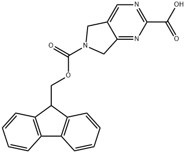6H-Pyrrolo[3,4-d]pyrimidine-2,6-dicarboxylic acid, 5,7-dihydro-, 6-(9H-fluoren-9-ylmethyl) ester 구조식 이미지