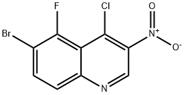 Quinoline, 6-bromo-4-chloro-5-fluoro-3-nitro- Structure