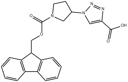 1H-1,2,3-Triazole-4-carboxylic acid, 1-[1-[(9H-fluoren-9-ylmethoxy)carbonyl]-3-pyrrolidinyl]- Structure