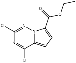 Pyrrolo[2,1-f][1,2,4]triazine-7-carboxylic acid, 2,4-dichloro-, ethyl ester Structure