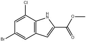 1H-Indole-2-carboxylic acid, 5-bromo-7-chloro-, methyl ester Structure