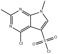 7H-Pyrrolo[2,3-d]pyrimidine-5-sulfonyl chloride, 4-chloro-2,7-dimethyl- 구조식 이미지