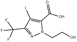 1H-Pyrazole-5-carboxylic acid, 1-(2-hydroxyethyl)-4-iodo-3-(trifluoromethyl)- Structure