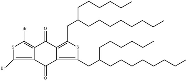 1,3-Dibromo-5,7-bis-(2-hexyldecyl)-2,6-dithia-s-indacene-4,8-dione Structure