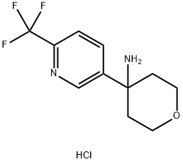 2H-Pyran-4-amine, tetrahydro-4-[6-(trifluoromethyl)-3-pyridinyl]-, hydrochloride Structure