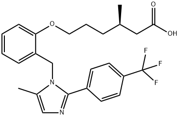 Hexanoic acid, 3-methyl-6-[2-[[5-methyl-2-[4-(trifluoromethyl)phenyl]-1H-imidazol-1-yl]methyl]phenoxy]-, (3R)- 구조식 이미지