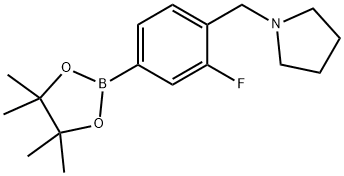 3-Fluoro-4-(pyrrolidinomethyl)phenylboronic acid, pinacol ester Structure