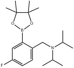 Benzenemethanamine, 4-fluoro-N,N-bis(1-methylethyl)-2-(4,4,5,5-tetramethyl-1,3,2-dioxaborolan-2-yl)- Structure