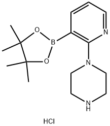 2-Piperazinopyridine-3-boronic acid, pinacol ester, DiHCl 구조식 이미지