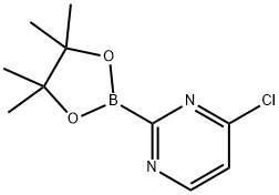 Pyrimidine, 4-chloro-2-(4,4,5,5-tetramethyl-1,3,2-dioxaborolan-2-yl)- Structure