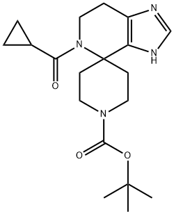 Spiro[4H-imidazo[4,5-c]pyridine-4,4'-piperidine]-1'-carboxylic acid, 5-(cyclopropylcarbonyl)-3,5,6,7-tetrahydro-, 1,1-dimethylethyl ester Structure