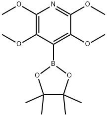 Pyridine, 2,3,5,6-tetramethoxy-4-(4,4,5,5-tetramethyl-1,3,2-dioxaborolan-2-yl)- Structure