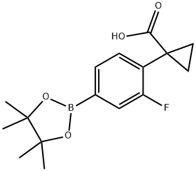 4-(1-Carboxycyclopropyl)-3-fluorophenylboronic acid pinacol ester Structure