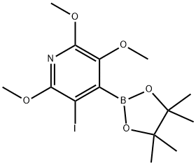 Pyridine, 3-iodo-2,5,6-trimethoxy-4-(4,4,5,5-tetramethyl-1,3,2-dioxaborolan-2-yl)- Structure