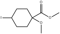 Cyclohexanecarboxylic acid, 4-iodo-1-methoxy-, methyl ester Structure