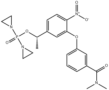 Phosphinic acid, P,P-bis(1-aziridinyl)-, (1S)-1-[3-[3-[(dimethylamino)carbonyl]phenoxy]-4-nitrophenyl]ethyl ester Structure