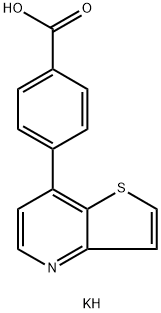 Benzoic acid, 4-thieno[3,2-b]pyridin-7-yl-, potassium salt (1:1) Structure