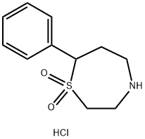 1,4-Thiazepine, hexahydro-7-phenyl-, 1,1-dioxide, hydrochloride (1:1) Structure