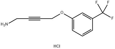 2-Butyn-1-amine, 4-[3-(trifluoromethyl)phenoxy]-, hydrochloride (1:1) Structure