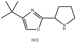 Oxazole, 4-(1,1-dimethylethyl)-2-(2-pyrrolidinyl)-, hydrochloride (1:2) Structure