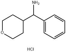 2H-Pyran-4-methanamine, tetrahydro-α-phenyl-, hydrochloride (1:1) Structure