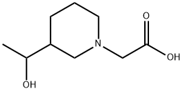 1-Piperidineacetic acid, 3-(1-hydroxyethyl)- Structure