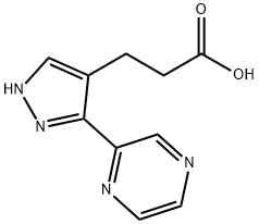 1H-Pyrazole-4-propanoic acid, 3-(2-pyrazinyl)- Structure