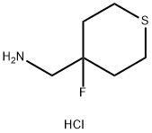 2H-Thiopyran-4-methanamine, 4-fluorotetrahydro-, hydrochloride (1:1) Structure