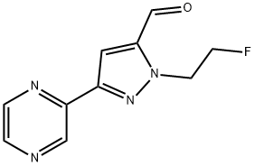 1H-Pyrazole-5-carboxaldehyde, 1-(2-fluoroethyl)-3-(2-pyrazinyl)- Structure