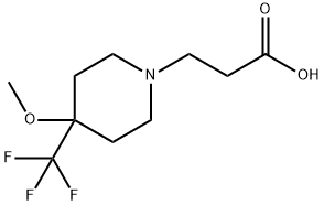 1-Piperidinepropanoic acid, 4-methoxy-4-(trifluoromethyl)- Structure