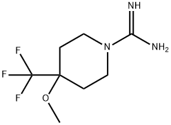 1-Piperidinecarboximidamide, 4-methoxy-4-(trifluoromethyl)- Structure