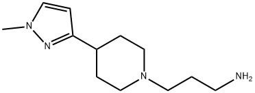 1-Piperidinepropanamine, 4-(1-methyl-1H-pyrazol-3-yl)- Structure