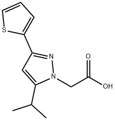 1H-Pyrazole-1-acetic acid, 5-(1-methylethyl)-3-(2-thienyl)- Structure