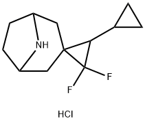 Spiro[8-azabicyclo[3.2.1]octane-3,1'-cyclopropane], 3'-cyclopropyl-2',2'-difluoro-, hydrochloride (1:1) Structure