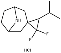 Spiro[8-azabicyclo[3.2.1]octane-3,1'-cyclopropane], 2',2'-difluoro-3'-(1-methylethyl)-, hydrochloride (1:1) Structure