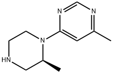 Pyrimidine, 4-methyl-6-[(2S)-2-methyl-1-piperazinyl]- Structure