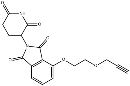 1H-Isoindole-1,3(2H)-dione, 2-(2,6-dioxo-3-piperidinyl)-4-[2-(2-propyn-1-yloxy)ethoxy]- 구조식 이미지