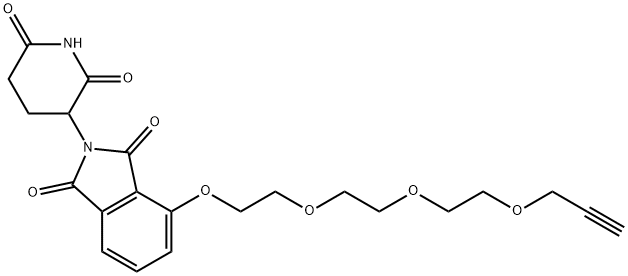 1H-Isoindole-1,3(2H)-dione, 2-(2,6-dioxo-3-piperidinyl)-4-[2-[2-[2-(2-propyn-1-yloxy)ethoxy]ethoxy]ethoxy]- 구조식 이미지