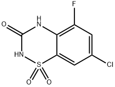 7-Chloro-5-fluoro-2H-benzo[e][1,2,4]thiadiazin-3(4H)-one 1,1-dioxide Structure