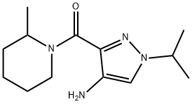 1-isopropyl-3-[(2-methylpiperidin-1-yl)carbonyl]-1H-pyrazol-4-amine 구조식 이미지