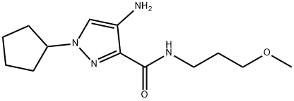 4-amino-1-cyclopentyl-N-(3-methoxypropyl)-1H-pyrazole-3-carboxamide 구조식 이미지