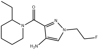 3-[(2-ethylpiperidin-1-yl)carbonyl]-1-(2-fluoroethyl)-1H-pyrazol-4-amine Structure