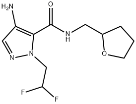 4-amino-1-(2,2-difluoroethyl)-N-(tetrahydrofuran-2-ylmethyl)-1H-pyrazole-5-carboxamide Structure