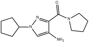 1-cyclopentyl-3-(pyrrolidin-1-ylcarbonyl)-1H-pyrazol-4-amine Structure