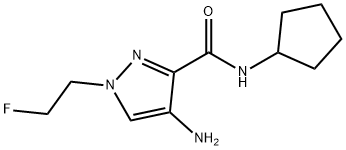 4-amino-N-cyclopentyl-1-(2-fluoroethyl)-1H-pyrazole-3-carboxamide 구조식 이미지