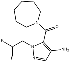 5-(azepan-1-ylcarbonyl)-1-(2,2-difluoroethyl)-1H-pyrazol-4-amine Structure