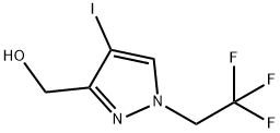 4-iodo-1-(2,2,2-trifluoroethyl)-1H-pyrazol-3-yl]methanol Structure