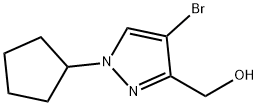 (4-bromo-1-cyclopentyl-1H-pyrazol-3-yl)methanol Structure