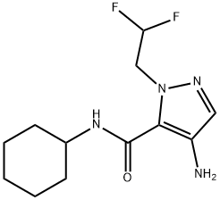 4-amino-N-cyclohexyl-1-(2,2-difluoroethyl)-1H-pyrazole-5-carboxamide 구조식 이미지