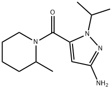 1-isopropyl-5-[(2-methylpiperidin-1-yl)carbonyl]-1H-pyrazol-3-amine Structure